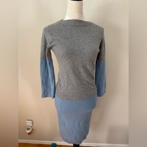 Gray and Blue Women's  cashmere Sweat dress